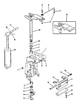 Поворотный кронштейн и рулевой рычаг(Casting Number 1499-8709C5) 2-Х ТАКТНОГО ПЛМ MERCURY 75 Серийный номер от 9589039 до 9793576