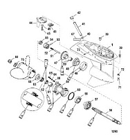 Корпус шестерни, карданный вал, короткий - 2:1 передаточное число 4-Х ТАКТНОГО ПЛМ MERCURY 40 Серийный номер от 1C000001 до 1C049738