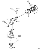 Коленвал, поршни и шатуны 4-Х ТАКТНОГО ПЛМ MERCURY 6 Серийный номер от 0P401000 и выше