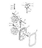 Карбюратор и дроссель 2-х тактного ПЛМ MERCURY 50EO Серийный номер от 0A721308 и выше