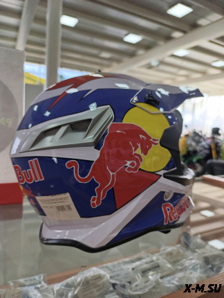 Шлем кроссовый HETOSHI RED BULL XD1-86 цв. Бело-фиолетовый р. XL