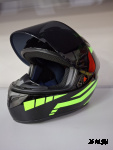 Шлем интеграл HETOSHI XD1-225 цв. Черно-зеленый  р. L