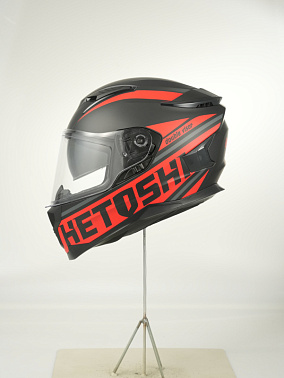 Шлем интеграл HETOSHI FF938 double visor Цв.Черно-красный Матовый р.XL