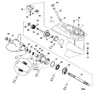 Корпус редуктора (карданный вал) (2.00: 1 передаточное число) 2-х тактного ПЛМ MERCURY 40 M Серийный номер от 0G760300 до 0T979999