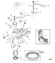 Поворотный кронштейн 4-Х ТАКТНОГО ПЛМ MERCURY 50 Серийный номер от 1C000001 до 1C050251