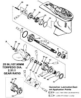 Корпус шестерни (карданный вал)(3 JAW REVERSE CLUTCH) 2-Х ТАКТНОГО ПЛМ MERCURY 90 Серийный номер от 0D283222 до 0G760299