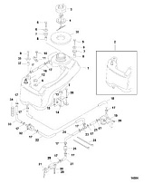 Встроенный топливный бак, 4 л.с. 4-Х ТАКТНОГО ПЛМ MERCURY 5 Серийный номер от 0R067090 и выше