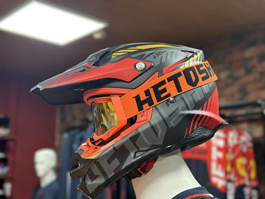 Шлем кроссовый HETOSHI OF836 EXOSS CROSS PRO MX289 цв.Черно-красно-желтый Матовый р.XL