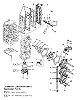Впускной коллектор и резонатор 2-Х ТАКТНОГО ПЛМ MERCURY 75 Серийный номер от 0D283222 до 0G760299