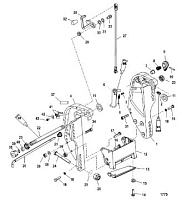 Кронштейн транца 4-Х ТАКТНОГО ПЛМ MERCURY 40 Серийный номер от 1C000001 до 1C049738