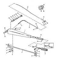 Компоненты рулевой ручки(с рулевым рычагом) 2-Х ТАКТНОГО ПЛМ MERCURY 75 Серийный номер от 9589039 до 9793576