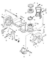 Зажимной кронштейн 4-Х ТАКТНОГО ПЛМ MERCURY 5 Серийный номер от 0P401000 и выше