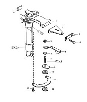 Поворотная труба 2-Х ТАКТНОГО ПЛМ MERCURY 50EO Серийный номер от 0G590000 до 0G760299