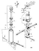 Система наклона двигателя 2-Х ТАКТНОГО ПЛМ MERCURY 75 Серийный номер от 0T980000 до 0T999999