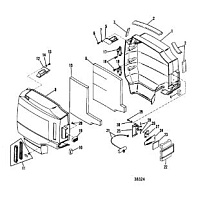 Капот и передняя крышка 2-Х ТАКТНОГО ПЛМ MERCURY 90 Серийный номер от 0A996142 до 0B240450