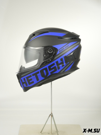 Шлем интеграл HETOSHI FF938 double visor Цв.Черно-синий Матовый р.XL