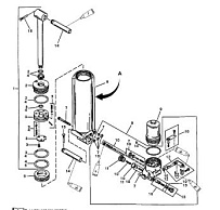 Ручные компоненты наклона (Дизайн 1) 2-Х ТАКТНОГО ПЛМ MERCURY 60 Серийный номер от 0G290585 до 0G589999