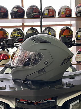 Шлем модуляр HETOSHI OIKE цв. Черно-серый р.XXL