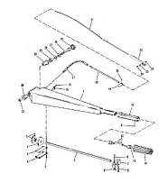 Компоненты ручного управления (с рулевым рычагом) 2-Х ТАКТНОГО ПЛМ MERCURY 90 Серийный номер от 9506481 до 9589038