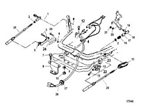 Комплект для дистанционного управления 2-х тактного ПЛМ MERCURY 25 М Серийный номер от 0N055505 и выше