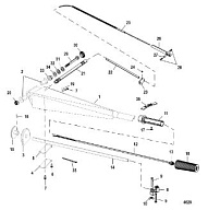 Ручное управление 2-Х ТАКТНОГО ПЛМ MERCURY 75 Серийный номер от 0T980000 до 0T999999