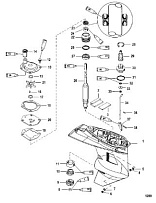 Корпус шестерни, приводной вал, короткий - 2:1 передаточное число 4-Х ТАКТНОГО ПЛМ MERCURY 40 Серийный номер от 0P401000 до 0P515896