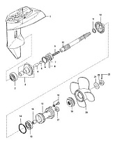 Корпус шестерни, карданный вал-Bigfoot 4-Х ТАКТНОГО ПЛМ MERCURY 9.9 Серийный номер от 0R042475 и выше