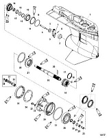 Корпус редуктора, карданный вал - стандартное вращение 4-Х ТАКТНОГО ПЛМ MERCURY 135 Серийный номер от 1B517159 и выше