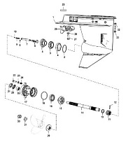 Корпус шестерни,карданный вал - 1.83:1 передаточное число 4-Х ТАКТНОГО ПЛМ MERCURY 50 Серийный номер от 0P515897 и выше