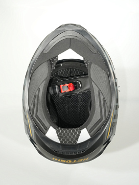 Шлем интеграл HETOSHI FF938 double visor Цв.Черно-серо-золотой Матовый р.S