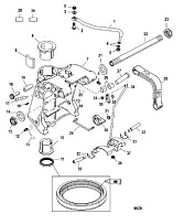 Поворотный кронштейн (Часть 1) 2-х тактного ПЛМ MERCURY 40 M Серийный номер от 0P325500 и выше