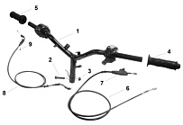 Руль и троса управления СКУТЕРА STELS VORTEX 150